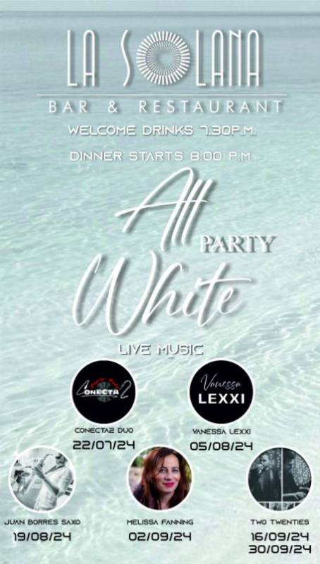 Monday music nights, All White Party and Hawaiian Party at La Quinta all this summer