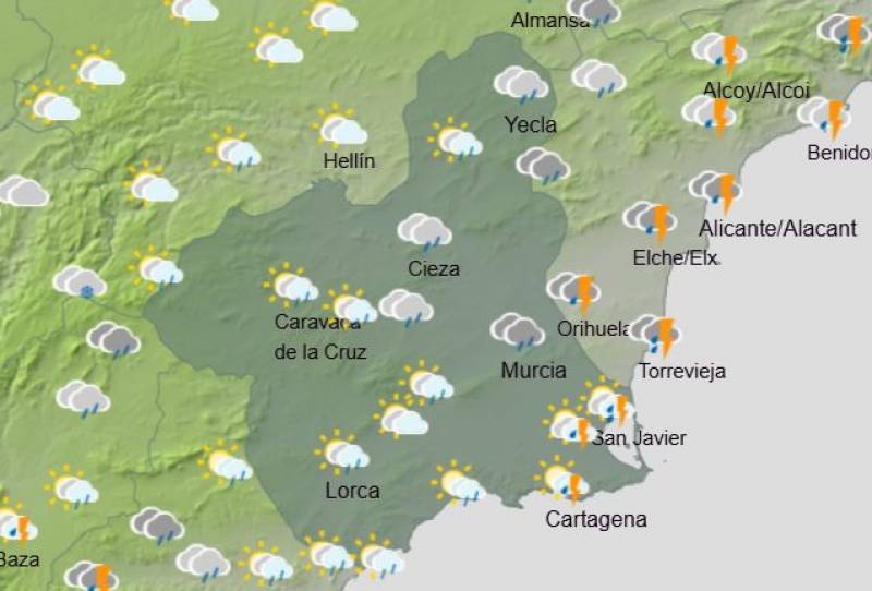 Rain, storms and chilly weather: Murcia forecast December 10-15