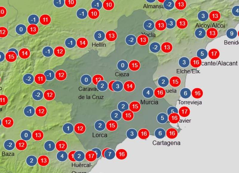 Sunny weather for the weekend leading up to Christmas: Murcia forecast December 19-22