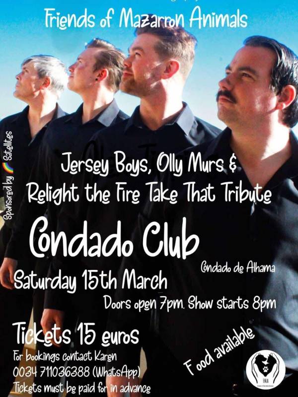 March 15 Jersey Boys, Olly Murs & Take That tribute night at Condado Club