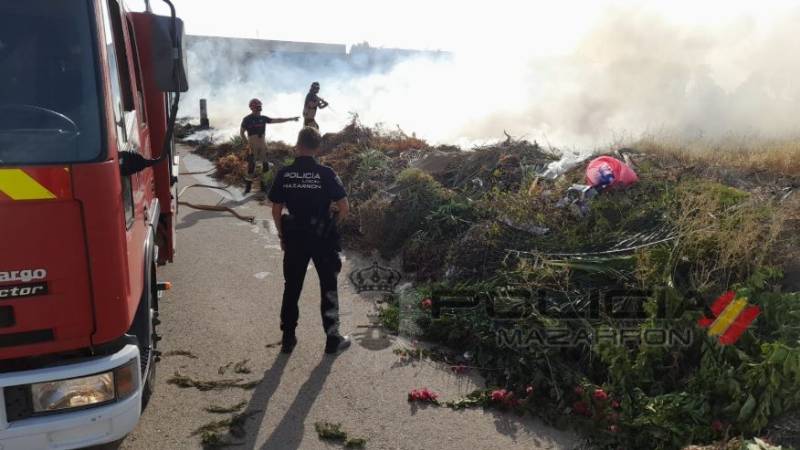 Camposol green waste area goes up in flames