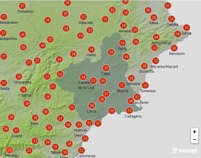 Breezy but boiling hot: Murcia weather forecast August 14-17