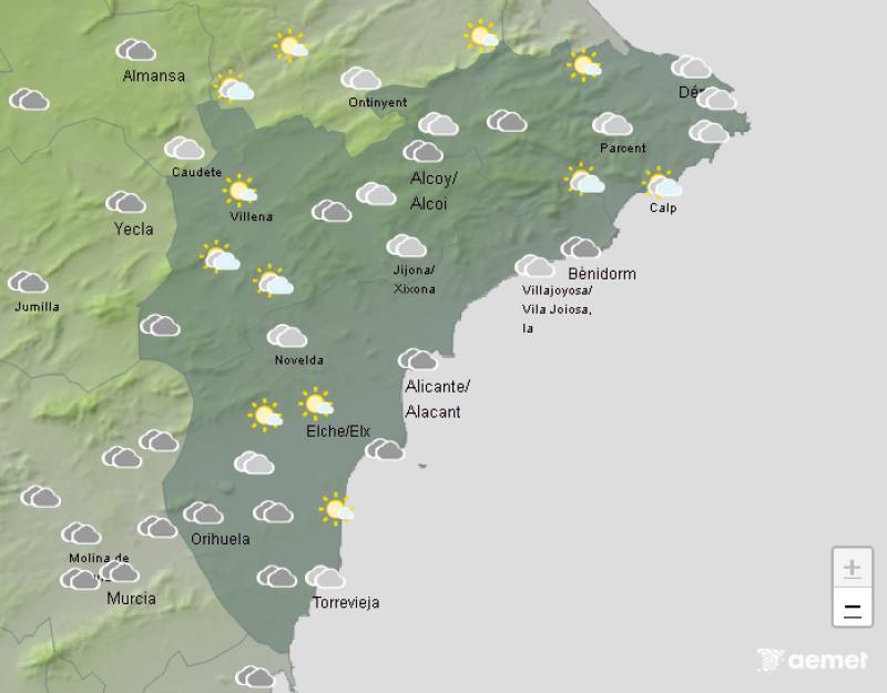 A wet start and finish to the week: Alicante weather forecast October 6-9