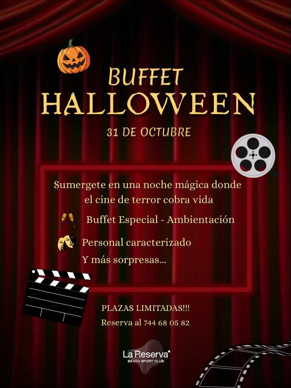 October 31 Experience a spooky movie night at La Reserva's Halloween buffet