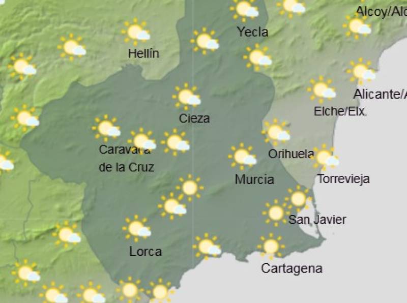 Winds pick up and temperatures dip: Murcia weekly weather forecast November 24-27