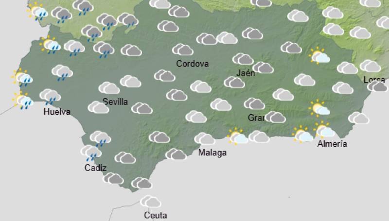 Andalucía weekend weather forecast December 18-21: Cloudy skies, some rain and breezy Atlantic fronts