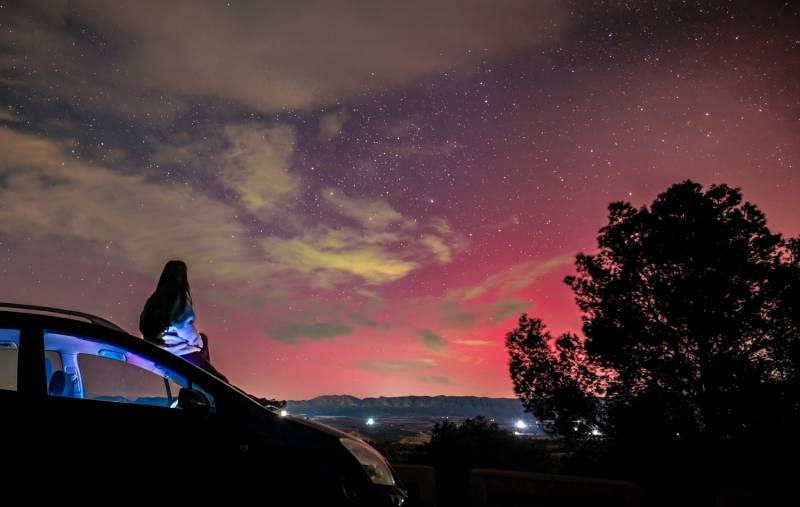 Aurora Borealis lights up the skies across the Region of Murcia