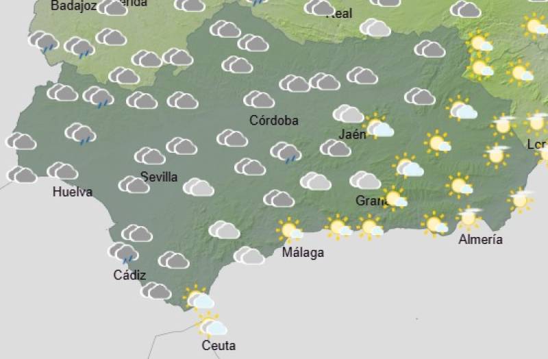 Andalucía weekend weather forecast January 22-25: Wet and windy with mountain snow and yellow alerts