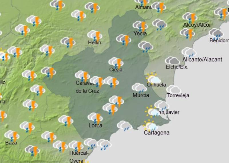 More rain and storms on the way: Murcia weekly weather forecast March 2-5