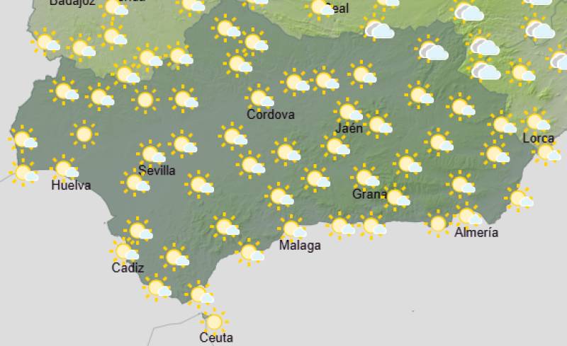 Andalucía weekly weather forecast March 30-April 2: Milder days, sunshine and a few clouds