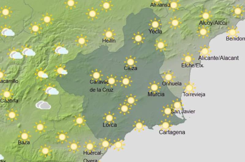 Murcia weekly weather April 27-30: Rain forecast all week